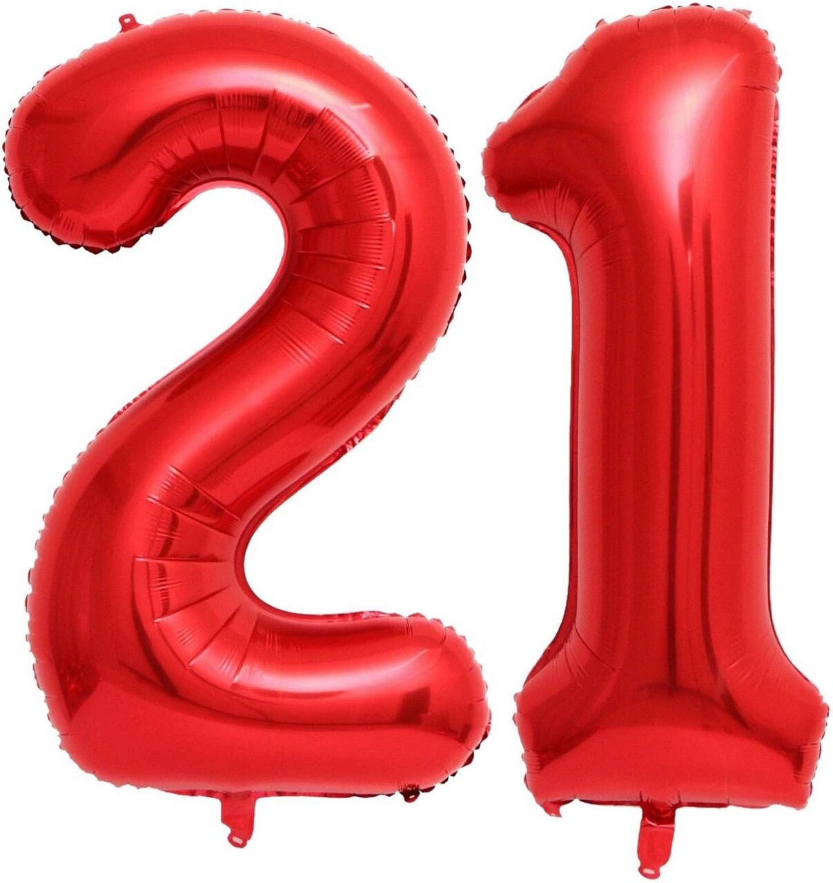Red 21 Number Balloons, 40 Inch Giant Number 21 Balloons Foil Mylar Helium Red (Double Number Red 21)